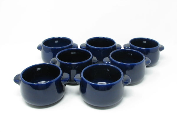 edgebrookhouse - Vintage Gerz West Germany Pottery Blue Flat Cream Soup Cups - Set of 7