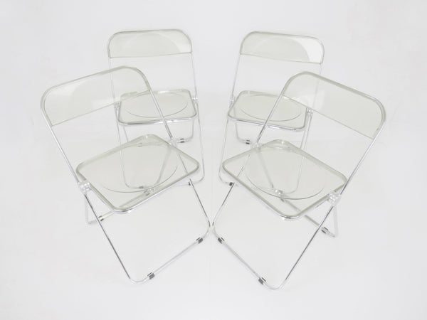 edgebrookhouse - Vintage Giancarlo Piretti Plia Lucite Folding Chairs for Castelli - Set of 4