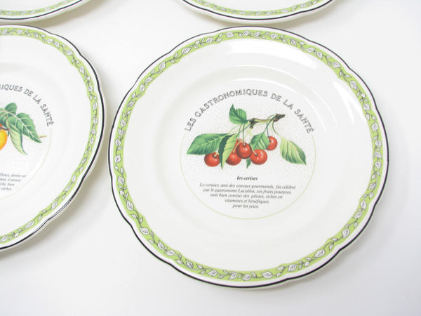 edgebrookhouse - Vintage Gien France Les Gastronomiques De La Sante Salad Plates - 4 Pieces