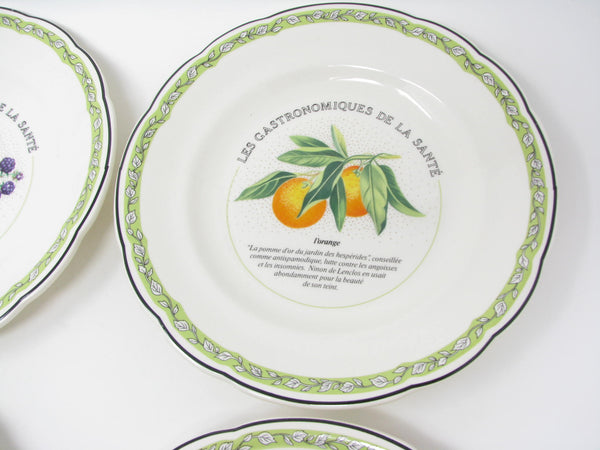 edgebrookhouse - Vintage Gien France Les Gastronomiques De La Sante Salad Plates - 4 Pieces