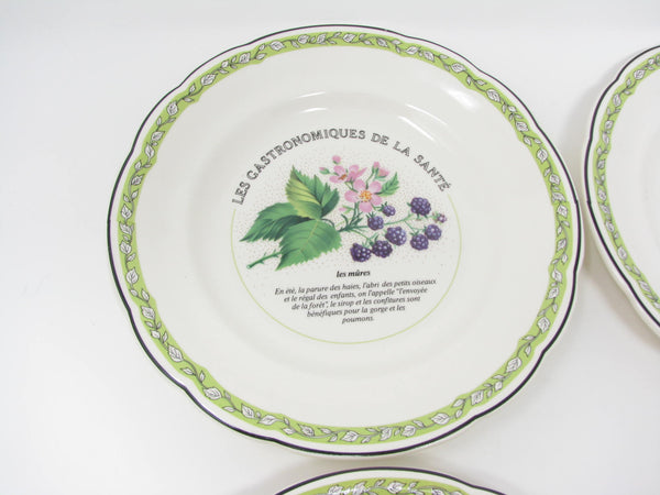 edgebrookhouse - Vintage Gien France Les Gastronomiques De La Sante Salad Plates - 4 Pieces