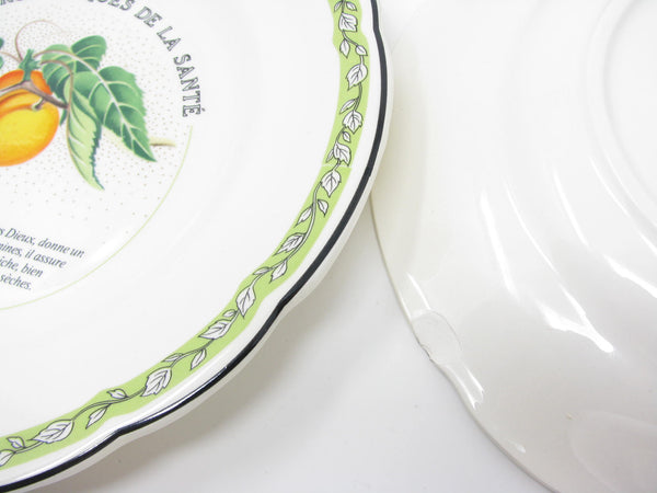 edgebrookhouse - Vintage Gien France Les Gastronomiques De La Sante Salad Plates - 4 Pieces