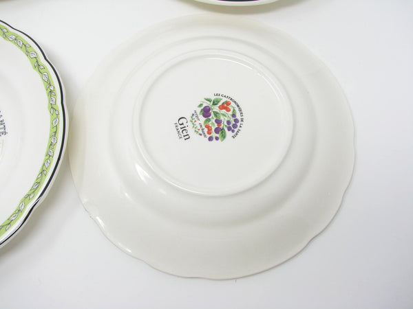 edgebrookhouse - Vintage Gien France Les Gastronomiques De La Sante Salad Plates - 4 Pieces
