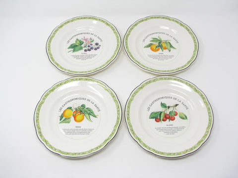 edgebrookhouse - Vintage Gien France Les Gastronomiques De La Sante Salad Plates - 4 Pieces