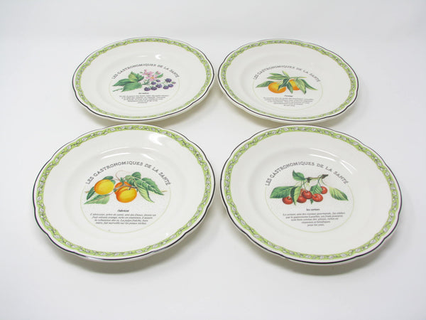 edgebrookhouse - Vintage Gien France Les Gastronomiques De La Sante Salad Plates - 4 Pieces