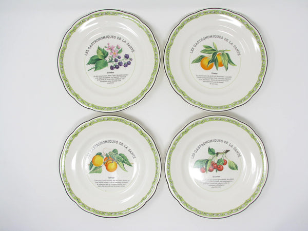 edgebrookhouse - Vintage Gien France Les Gastronomiques De La Sante Salad Plates - 4 Pieces
