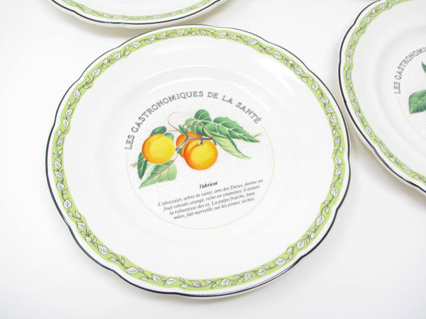 edgebrookhouse - Vintage Gien France Les Gastronomiques De La Sante Salad Plates - 4 Pieces