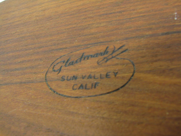 edgebrookhouse - Vintage Gladmark Sun Valley California Oval Teak Tray