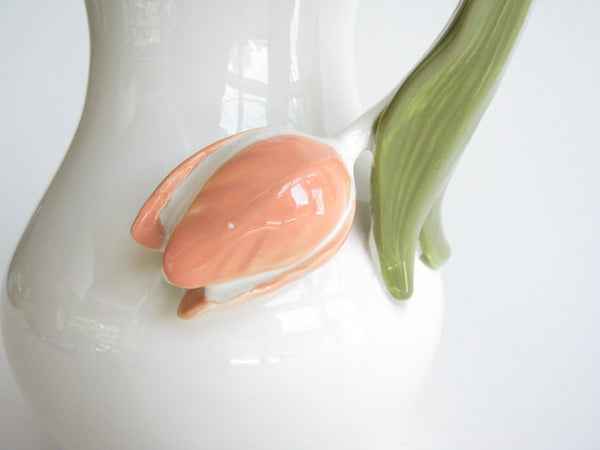 edgebrookhouse - Vintage Goebel White Ceramic Pitcher with Tulip Handle