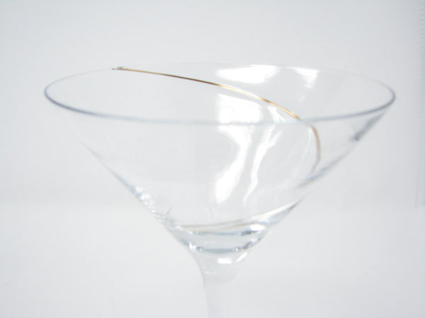 edgebrookhouse - Vintage Gold Swirl Martini Glasses - Set of 4