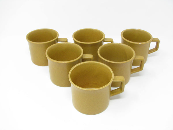 edgebrookhouse - Vintage Govancroft Pottery Scotland Hamilton Stoneware Mustard Yellow Cups - 6 Pieces