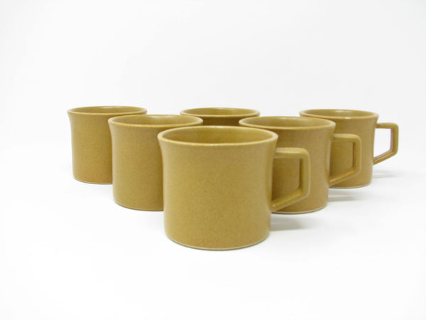 edgebrookhouse - Vintage Govancroft Pottery Scotland Hamilton Stoneware Mustard Yellow Cups - 6 Pieces