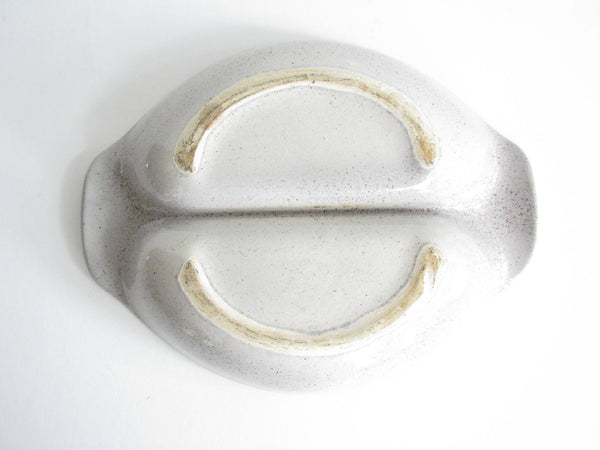 edgebrookhouse - Vintage Gray Speckled Pottery Divided Serving Dish