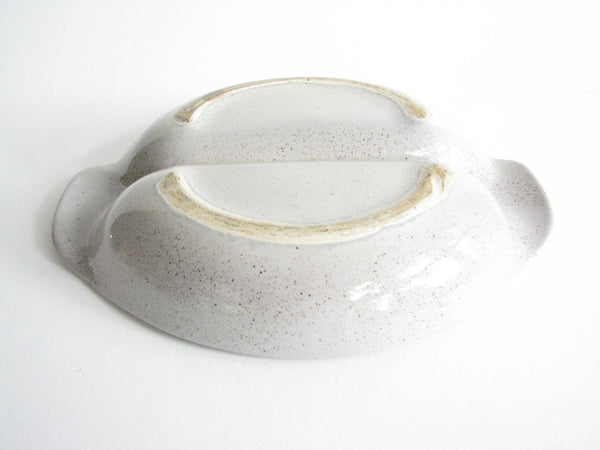 edgebrookhouse - Vintage Gray Speckled Pottery Divided Serving Dish
