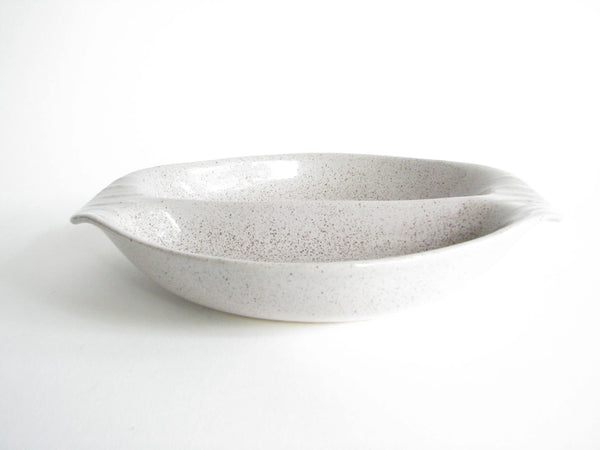 edgebrookhouse - Vintage Gray Speckled Pottery Divided Serving Dish