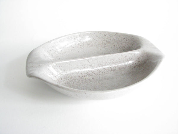 edgebrookhouse - Vintage Gray Speckled Pottery Divided Serving Dish