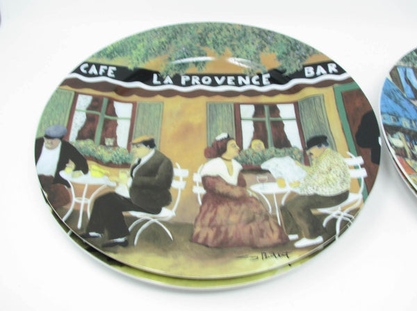 edgebrookhouse - Vintage Guy Buffet Marche Aux Fleurs French Scenes Porcelain Dinner Plates Made in Japan - 12 Pieces