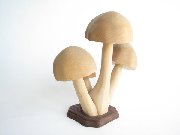 edgebrookhouse - Vintage Hand-Carved Wood Mushroom Sculpture by Alajos Acs