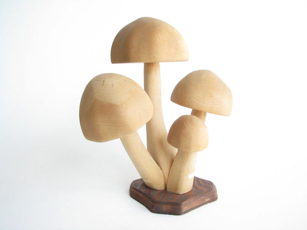 edgebrookhouse - Vintage Hand-Carved Wood Mushroom Sculpture by Alajos Acs