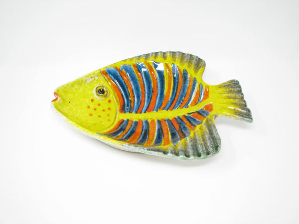 edgebrookhouse - Vintage Hand-Painted Italian Pottery Fish Platter Plate Wall Décor
