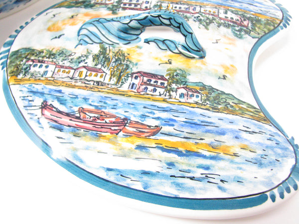 edgebrookhouse - Vintage Hand-Painted Lidded Fish Serving Dish / Bowl / Soup Tureen