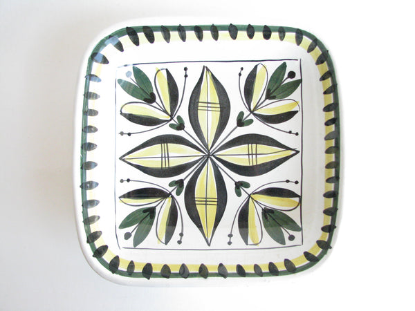 edgebrookhouse - Vintage Hand-Painted Pottery Square Serving Dish