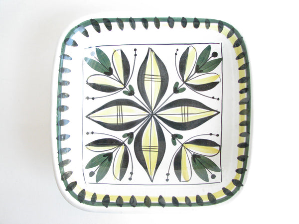 edgebrookhouse - Vintage Hand-Painted Pottery Square Serving Dish