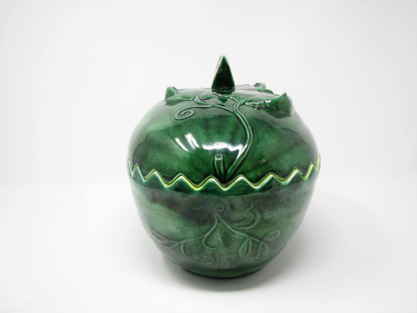 edgebrookhouse - Vintage Hand-Painted Watermelon Shaped Ceramic Lidded Serving Bowl