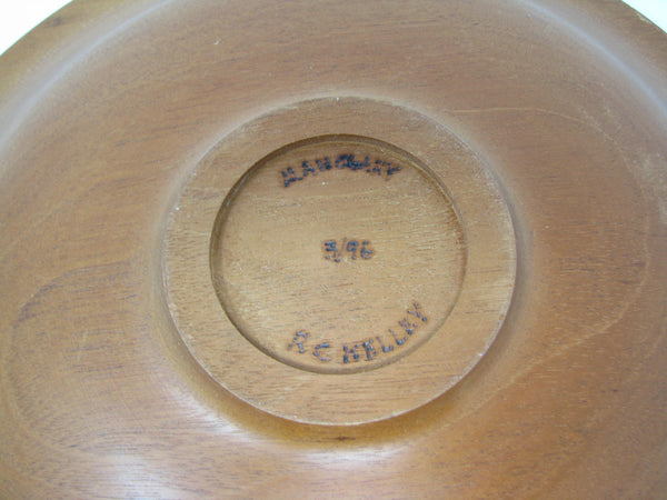 edgebrookhouse - Vintage Hand-Turned Mahogany Wood Platter Signed RC Kelley