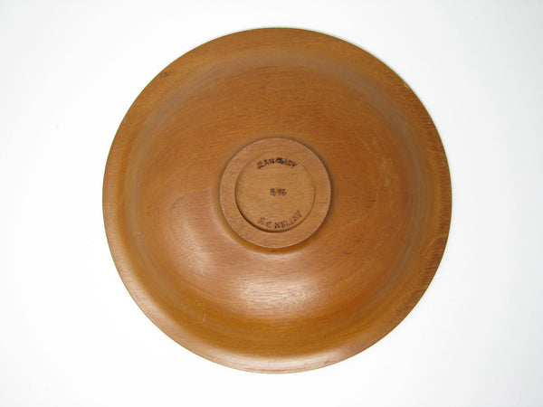 edgebrookhouse - Vintage Hand-Turned Mahogany Wood Platter Signed RC Kelley