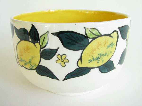 edgebrookhouse - Vintage Hand Crafted Ceramic Serving Bowl with Lemon Motif