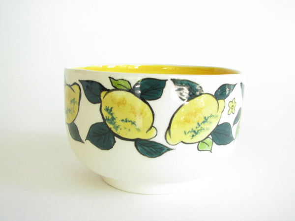 edgebrookhouse - Vintage Hand Crafted Ceramic Serving Bowl with Lemon Motif