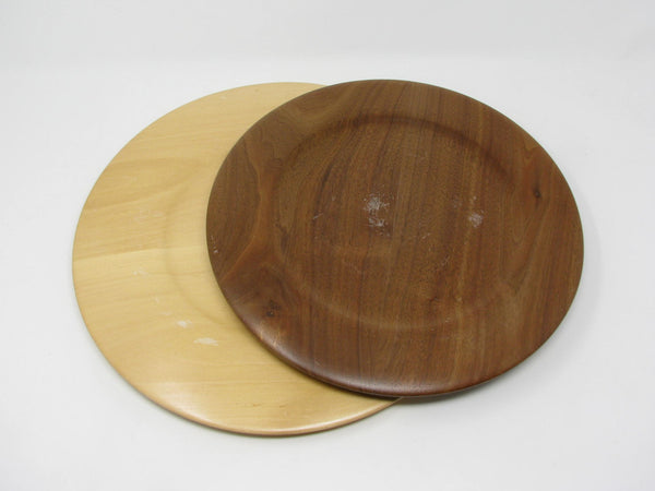 edgebrookhouse - Vintage Hand Turned American Wood Plate Collection - 20 Pieces