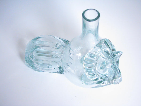 edgebrookhouse - Vintage Handblown Glass Art Lion Bottle or Bud Vase