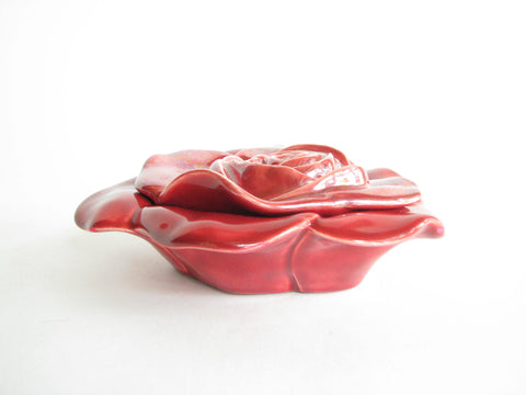 edgebrookhouse - Vintage Handcrafted Ceramic Flower Covered Trinket Dish or Box