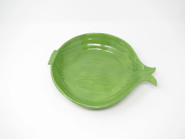 edgebrookhouse - Vintage Hand-Crafted Green Onion Shaped Serving Bowl