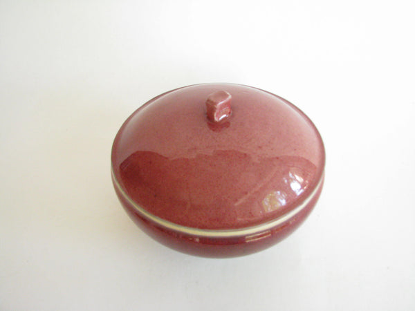 edgebrookhouse - Vintage Handcrafted Sang de Boeuf Red Pottery Lidded Serving Bowl by Ted Novely
