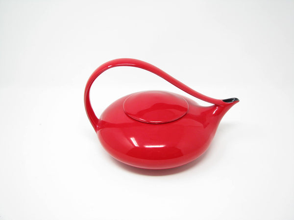 edgebrookhouse - Vintage Handcrafted Sculptural Candy Apple Red Ceramic Teapot