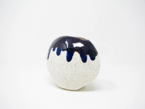 edgebrookhouse - Vintage Handcrafted and Hand-Painted Petite Ceramic Vase with Drip Glaze Style
