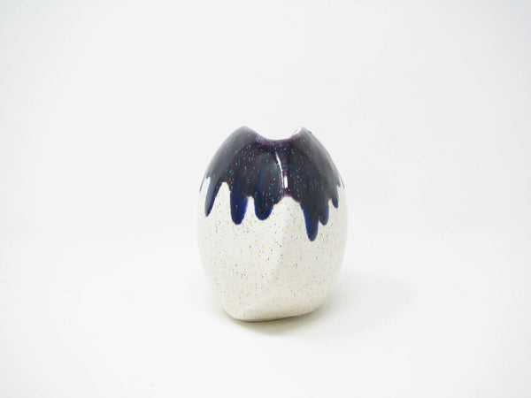 edgebrookhouse - Vintage Handcrafted and Hand-Painted Petite Ceramic Vase with Drip Glaze Style