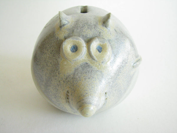 edgebrookhouse - Vintage Handmade Pottery Mouse Piggy Bank in the Style of David Stewart
