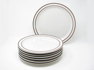 edgebrookhouse - Vintage Haniwa Stone Daytona Stoneware Dinner Plates & Chop Plate - 7 Pieces