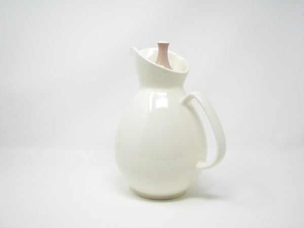 edgebrookhouse - Vintage Harker Pottery Coffee Pot / Pitcher with Pink Cocoa Lid