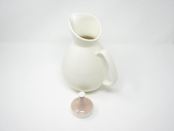 edgebrookhouse - Vintage Harker Pottery Coffee Pot / Pitcher with Pink Cocoa Lid