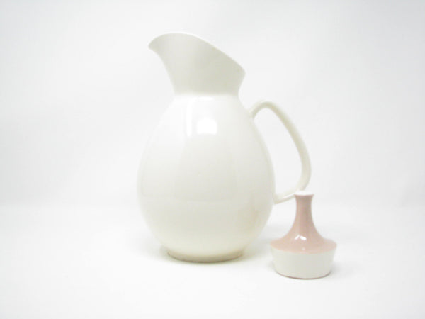 edgebrookhouse - Vintage Harker Pottery Coffee Pot / Pitcher with Pink Cocoa Lid