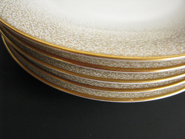 edgebrookhouse - Vintage Heinrich & Co Gold Fade Dust Spatter Porcelain Bread Plates - Set of 6