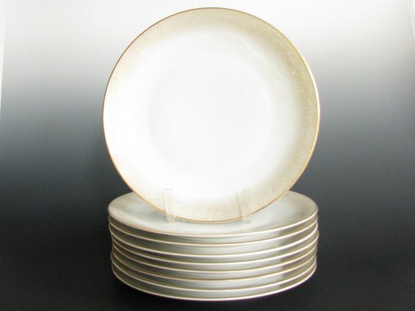 edgebrookhouse - Vintage Heinrich & Co Gold Fade Dust Spatter Porcelain Dinner Plates - Set of 9