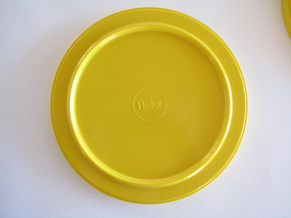 edgebrookhouse - Vintage Heller Massimo Vignelli Stacking Yellow Melamine Dinner Plates - Set of 8