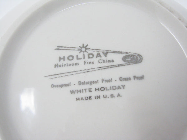edgebrookhouse - Vintage John Gilkes Holiday Heirloom White China Lidded Serving Bowl Dish with Brass Finial and Curved Handles