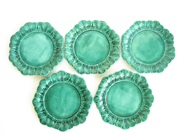 edgebrookhouse - Vintage Holland Mold Green Cabbage or Lettuce Plates and Bowls - 9 Pieces